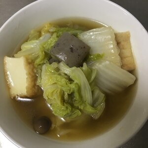 厚揚げ豆腐と白菜とこんにゃくの煮浸し(^^)